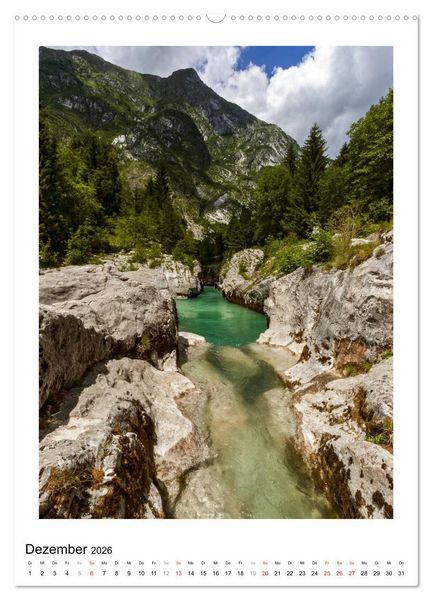Produktbild: Soca - Sloweniens Smaragdfluss (hochwertiger Premium Wandkalender 2026 DIN A2 hoch), Kunstdruck in Hochglanz
