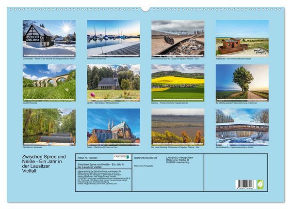 Produktbild: Zwischen Spree und Nei&szlig;e - Ein Jahr in der Lausitzer Vielfalt (Wandkalender 2026 DIN A2 quer), CALVENDO Monatskalender