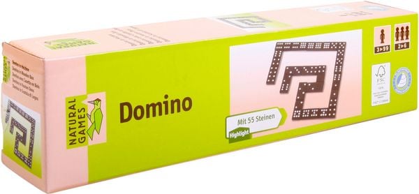 Classic Games Domino in Holzbox, 55 Steine