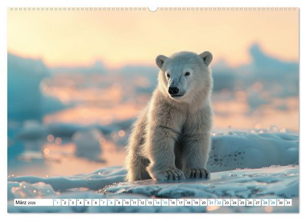 Produktbild: Wei&szlig;e W&auml;chter des Nordens: Ein Jahr im Reich der Eisb&auml;ren (Wandkalender 2026 DIN A2 quer), CALVENDO Monatskalender