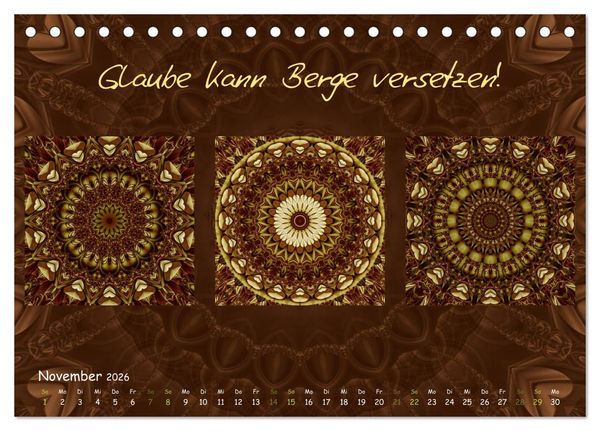 Produktbild: Mandala Trilogien (Tischkalender 2026 DIN A5 quer), CALVENDO Monatskalender