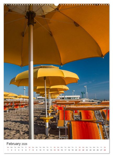 Produktbild: Rimini beach Umbrellas and cabins (Wall Calendar 2026 DIN A2 portrait), CALVENDO 12 Month Wall Calendar