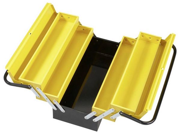 Produktbild: STANLEY 1-94-738 CANTILEVER Werkzeugkasten unbest&uuml;ckt Metall Gelb, Schwarz