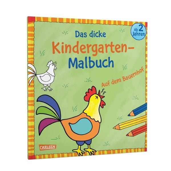 Produktbild: Ausmalbilder f&uuml;r Kita-Kinder: Das dicke Kindergarten-Malbuch: Auf dem Bauernhof