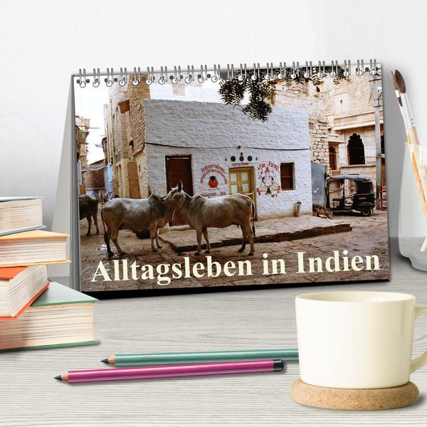 Produktbild: Alltagsleben in Indien (Tischkalender 2026 DIN A5 quer), CALVENDO Monatskalender