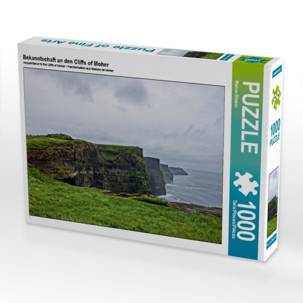 Produktbild: CALVENDO Puzzle Bekanntschaft an den Cliffs of Moher 1000 Teile Puzzle quer | 1000 Teile Lege-Gr&ouml;&szlig;e 64 &times; 48 cm Foto-Puzzle f&uuml;r gl&uuml;ckliche Stunden