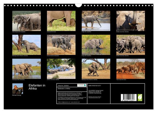 Produktbild: Elefanten in Afrika (Wandkalender 2026 DIN A3 quer), CALVENDO Monatskalender