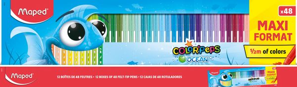 Produktbild: Maped Filzstifte Color'Peps Ocean 48 St&uuml;ck Faltschachtel