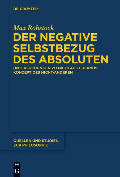 Produktbild: Der negative Selbstbezug des Absoluten