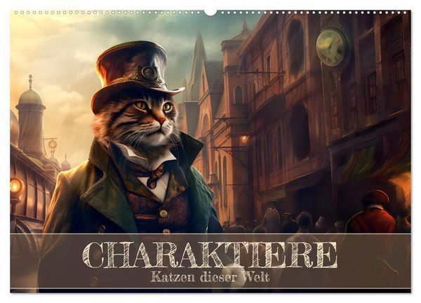 Produktbild: Charaktiere Katzen dieser Welt (Wandkalender 2026 DIN A2 quer), CALVENDO Monatskalender