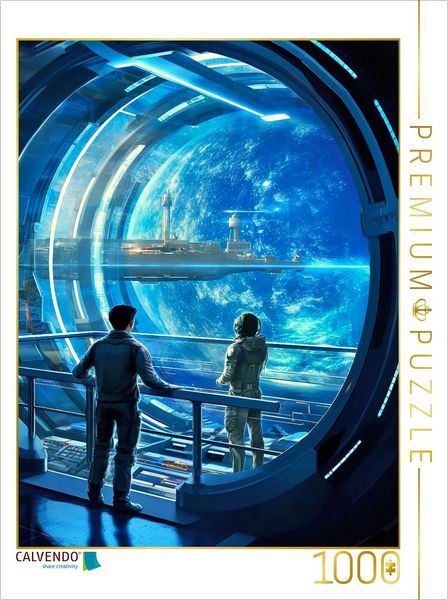 Produktbild: CALVENDO Puzzle Raumstation &uuml;ber einem Planeten | 1000 Teile Lege-Gr&ouml;&szlig;e 64x48cm Foto-Puzzle f&uuml;r gl&uuml;ckliche Stunden