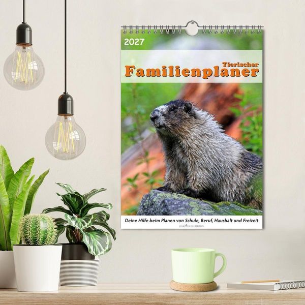Produktbild: Tierischer Familienplaner (Wandkalender 2027 DIN A4 hoch), CALVENDO Monatskalender