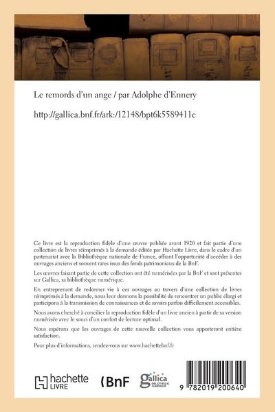 Produktbild: Le remords d'un ange