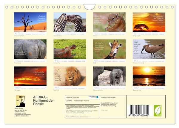 Produktbild: AFRIKA - Kontinent der Poesie (Wandkalender 2026 DIN A4 quer), CALVENDO Monatskalender