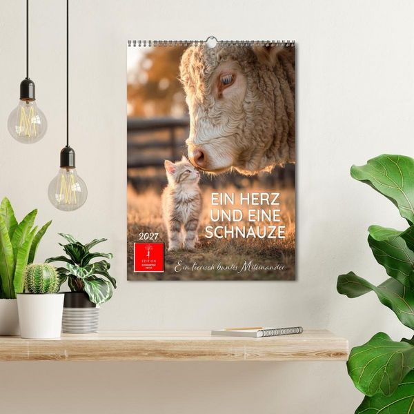 Produktbild: Ein Herz und eine Schnauze - Ein tierisch buntes Miteinander (Wandkalender 2027 DIN A3 hoch), CALVENDO Monatskalender