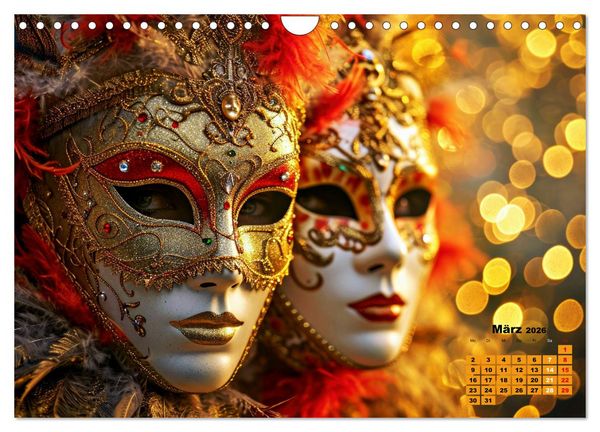 Produktbild: MASKEN - poetisch und vertr&auml;umt (Wandkalender 2026 DIN A4 quer), CALVENDO Monatskalender