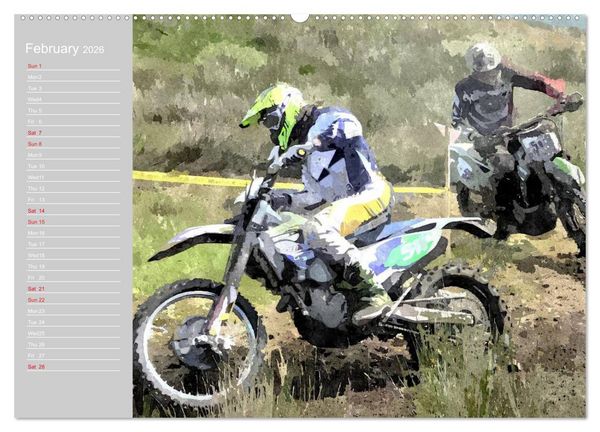 Produktbild: ENDURO RACING 2 (High Quality Premium Wall Calendar 2026 DIN A2 landscape),CALVENDO 12 Month Wall Calendar