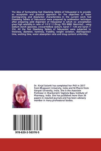 Produktbild: A Study of Fast Dissolving Tablets of Febuxostat