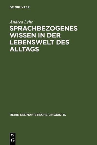 Produktbild: Sprachbezogenes Wissen in der Lebenswelt des Alltags
