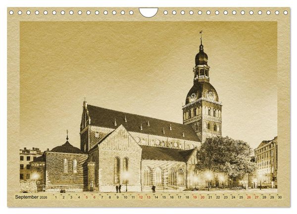 Produktbild: Riga &ndash; Ein Kalender im Zeitungsstil (Wandkalender 2026 DIN A4 quer), CALVENDO Monatskalender