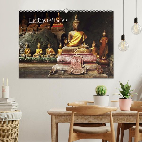 Produktbild: Buddhas tief im Fels (Wandkalender 2026 DIN A2 quer), CALVENDO Monatskalender