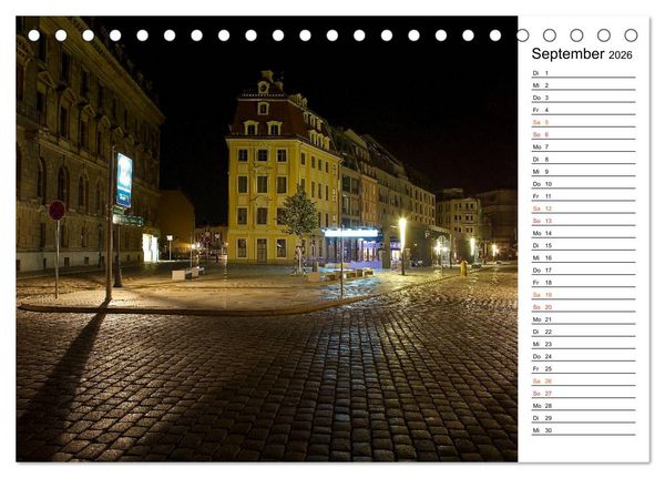 Produktbild: Eine Nacht in Dresden (Tischkalender 2026 DIN A5 quer), CALVENDO Monatskalender