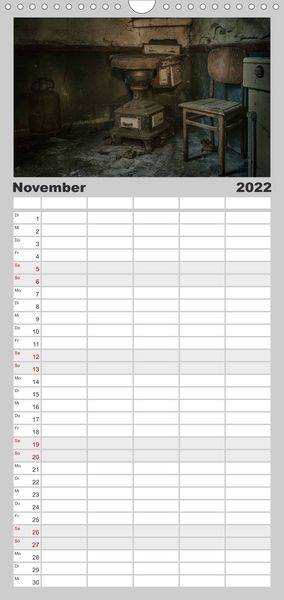 Produktbild: Geheimnisvolle Orte - Lost Places - Familienplaner hoch (Wandkalender 2022 , 21 cm x 45 cm, hoch)