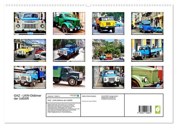 Produktbild: GAZ - LKW-Oldtimer der UdSSR (hochwertiger Premium Wandkalender 2026 DIN A2 quer), Kunstdruck in Hochglanz