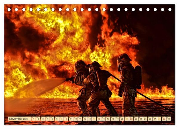 Produktbild: Feuerwehr - weltweit im Einsatz (Tischkalender 2026 DIN A5 quer), CALVENDO Monatskalender
