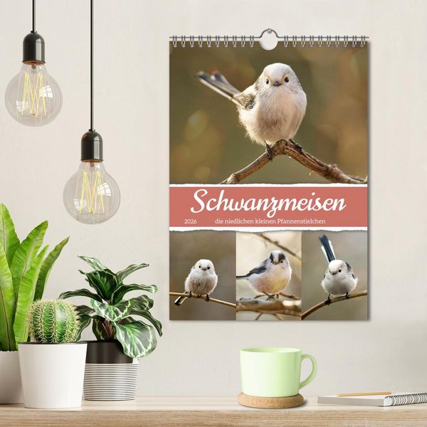 Produktbild: Schwanzmeisen, die niedlichen kleinen Pfannenstielchen (Wandkalender 2026 DIN A4 hoch), CALVENDO Monatskalender