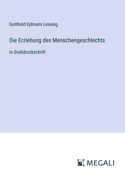 Produktbild: Die Erziehung des Menschengeschlechts