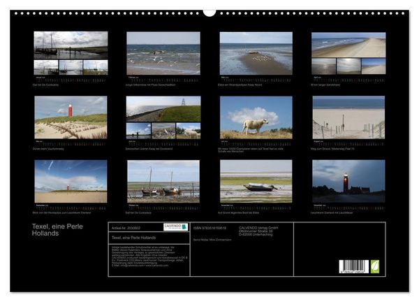Produktbild: Texel, eine Perle Hollands (Wandkalender 2026 DIN A2 quer), CALVENDO Monatskalender