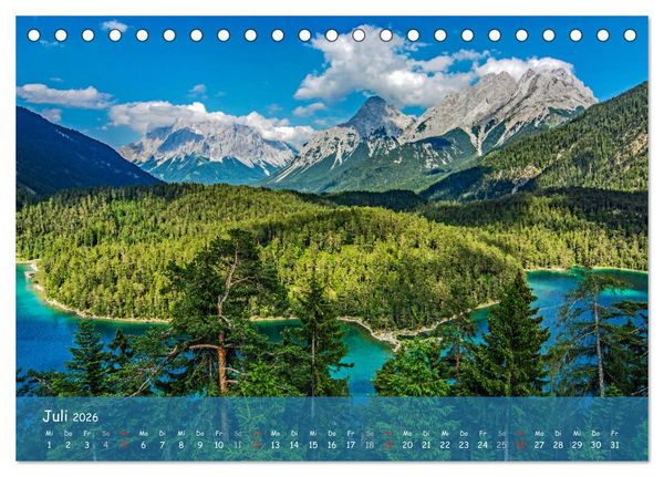 Produktbild: Naturparadies Zugspitzarena (Tischkalender 2026 DIN A5 quer), CALVENDO Monatskalender