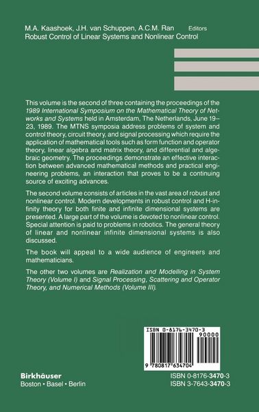 Produktbild: Robust Control of Linear Systems and Nonlinear Control