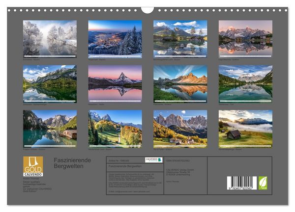 Produktbild: Faszinierende Bergwelten (Wandkalender 2026 DIN A3 quer), CALVENDO Monatskalender