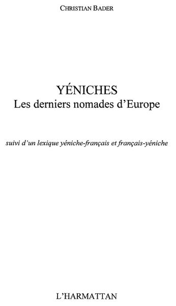Produktbild: Yeniches. derniers nomades d'europe