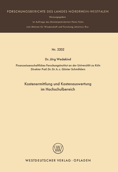Produktbild: Kostenermittlung und Kostenauswertung im Hochschulbereich