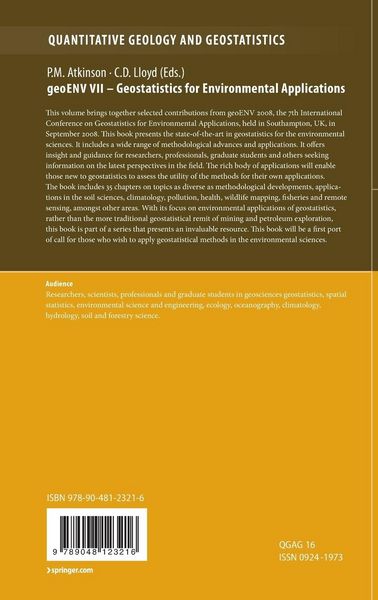 Produktbild: GeoENV VII &ndash; Geostatistics for Environmental Applications