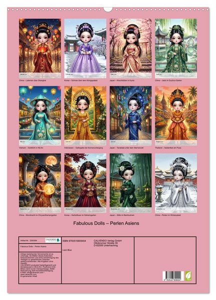 Produktbild: Fabulous Dolls &ndash; Perlen Asiens (Wandkalender 2027 DIN A2 hoch), CALVENDO Monatskalender