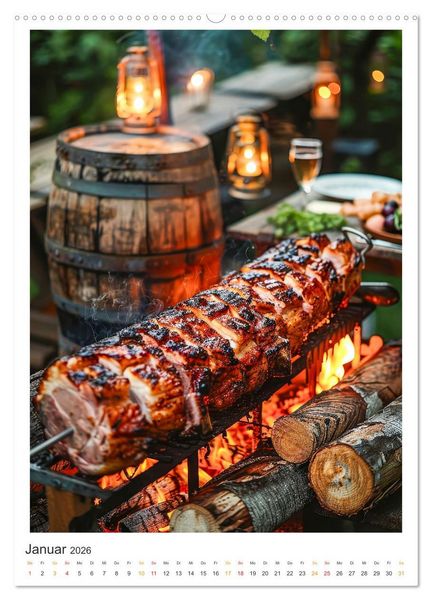 Produktbild: Food BBQ - Deftiges aus der Gourmet-K&uuml;che (hochwertiger Premium Wandkalender 2026 DIN A2 hoch), Kunstdruck in Hochglanz
