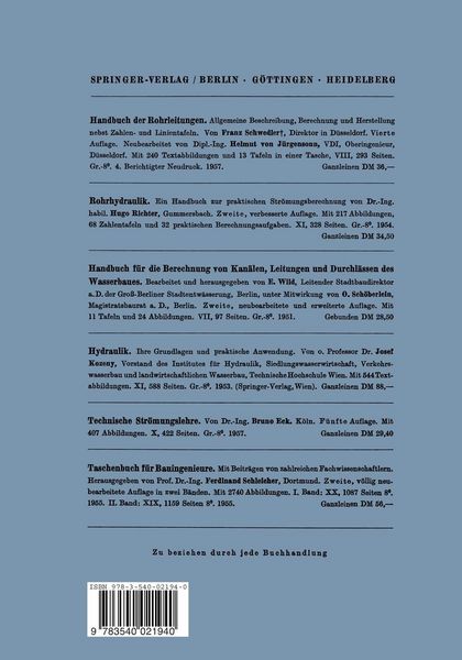 Produktbild: Tabellen zur Berechnung von Wasserrohrleitungen