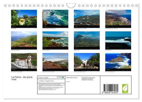 Produktbild: La Palma - die gr&uuml;ne Insel (Wandkalender 2026 DIN A4 quer), CALVENDO Monatskalender
