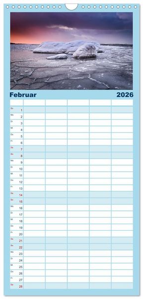 Produktbild: Familienplaner 2026 - Vorpommern im Fokus mit 5 Spalten (Wandkalender, 21 x 45 cm) CALVENDO