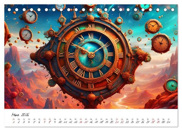 Produktbild: Abstrakte Zeitspr&uuml;nge (Tischkalender 2026 DIN A5 quer), CALVENDO Monatskalender