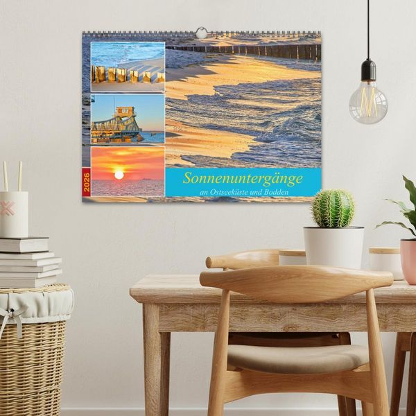 Produktbild: Sonnenunterg&auml;nge an Ostseek&uuml;ste und Bodden (Wandkalender 2026 DIN A3 quer), CALVENDO Monatskalender