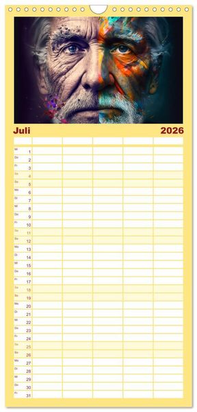 Produktbild: Familienplaner 2026 - Die Menschen sind bunt mit 5 Spalten (Wandkalender, 21 x 45 cm) CALVENDO