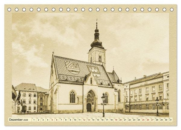 Produktbild: Zagreb &ndash; Ein Kalender im Zeitungsstil (Tischkalender 2026 DIN A5 quer), CALVENDO Monatskalender