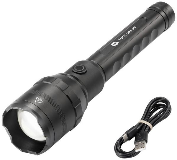 Produktbild: TOOLCRAFT TO-8578260 TO-8578260 LED Taschenlampe mit USB-Schnittstelle akkubetrieben 10.000 lm 10 h 730 g