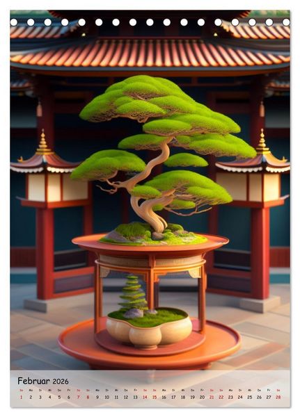 Produktbild: Bonsai Kunstwerke (Tischkalender 2026 DIN A5 hoch), CALVENDO Monatskalender