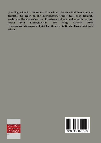 Produktbild: Metallographie in elementarer Darstellung